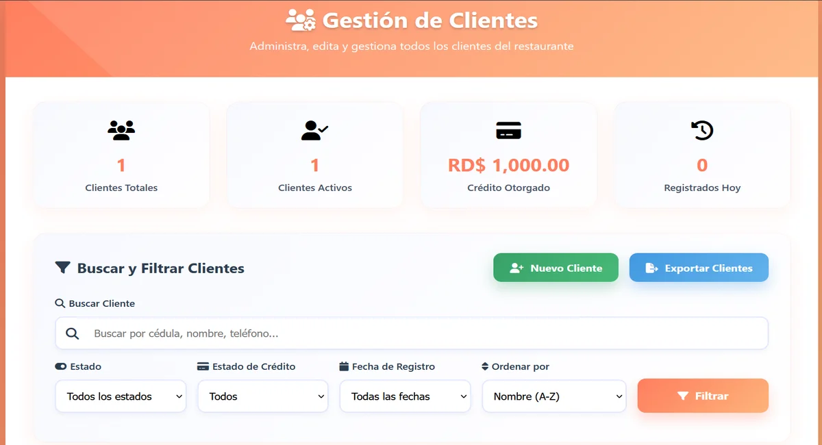Gestión de clientes y perfiles en DerejFood