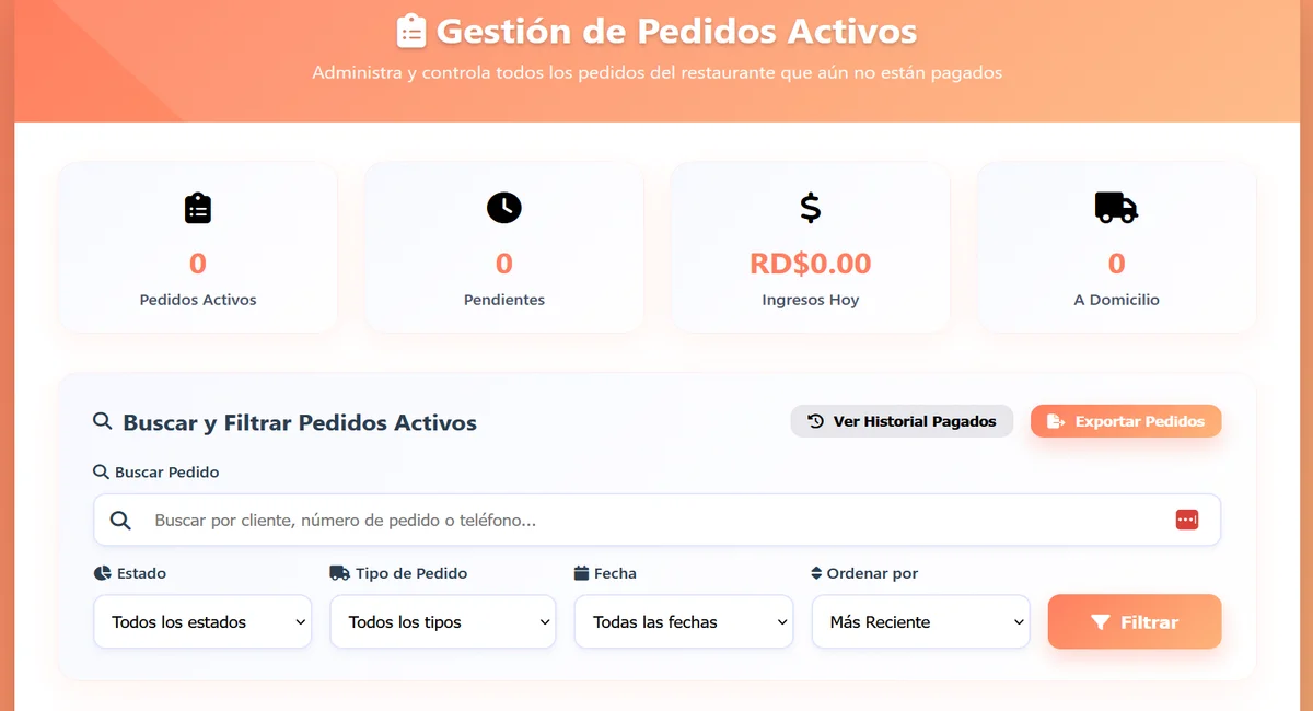 Gestión de pedidos y comandas en DerejFood