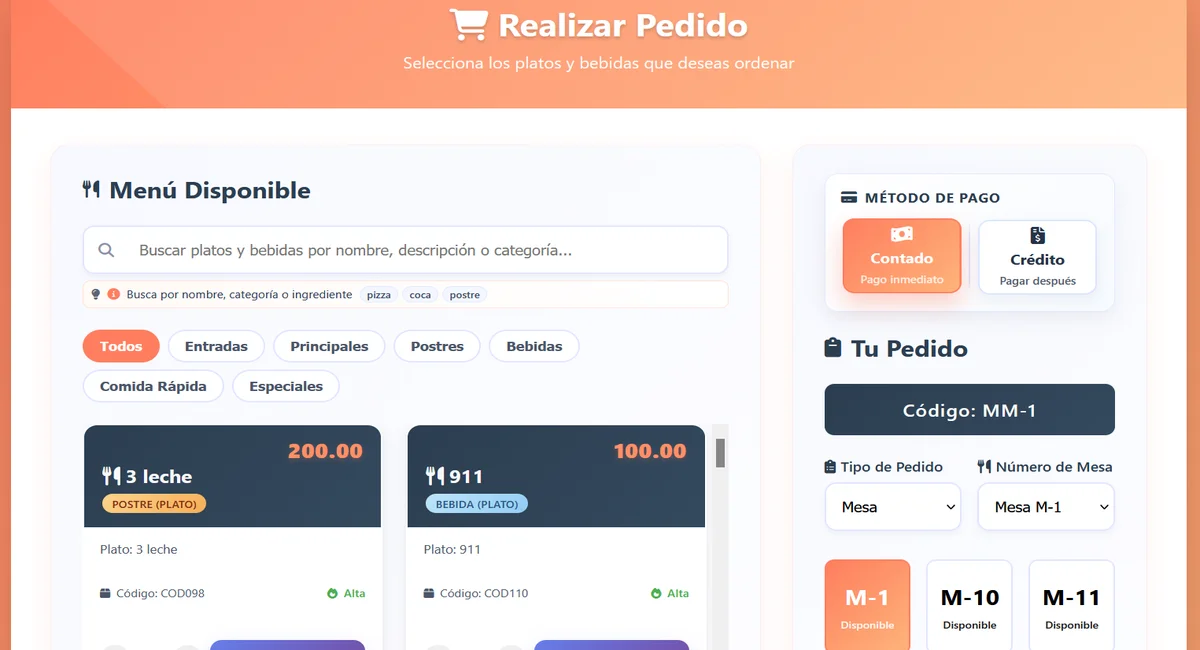 Gestión de pedidos en DerejFood — Registro y seguimiento de órdenes