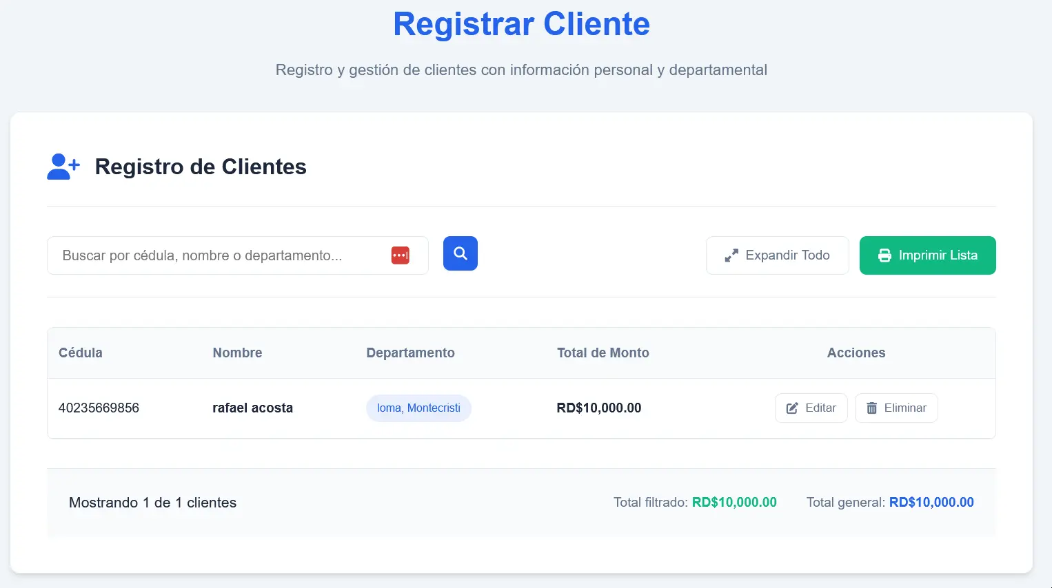Registrar cleinte edi8